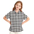 thumbnail image 4 of Girls School Uniform Short Sleeve Plaid Golf Polo Shirt Pullover Tops Collared T-Shirt for Kids School Uniform Shirt 3-13Y, 4 of 7