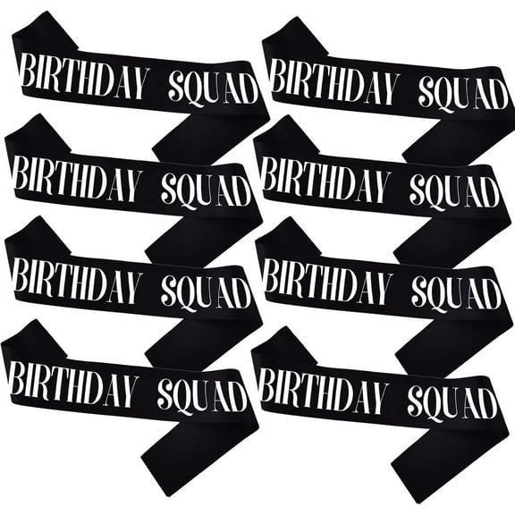 1 pcs Birthday Squad Sashes, Black Birthday Sash Set for Women or Me Funny 16th 18th 21st 30th 40th 50th or Other Bday Party Favors Decorations