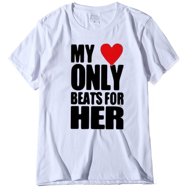 Mujeres Hombres Love Heart Letter Print Regalo del Día de San Valentín Pareja Camisas de manga corta con cuello redondo T-shirt Tops Fridja gope4393