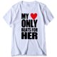 thumbnail image 1 of Mujeres Hombres Love Heart Letter Print Regalo del Día de San Valentín Pareja Camisas de manga corta con cuello redondo T-shirt Tops Fridja gope4393, 1 of 6
