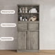 thumbnail image 5 of Yeshouse Armario independiente alto de 130 cm con puertas, dos cajones y estantes, ideal para cocina, comedor, baño, despensa y lavandería, 5 of 7
