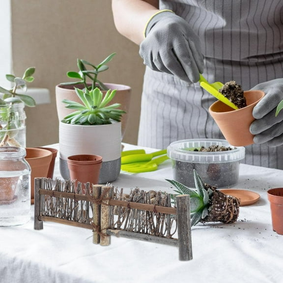 Masteelf  Miniature Bendable Small Fence Picket Decorative Outdoor Brown