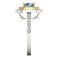 thumbnail image 3 of Halo Engagement Ring for Women - 1.615ct Blue Moissanite in 18K White/Yellow Gold Promise Ring, 3 of 6