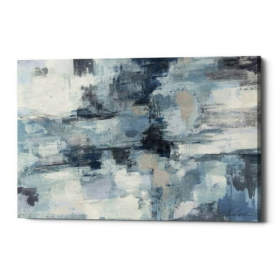 Epic Graffiti 'In The Clouds Indigo and Grey' by Silvia Vassileva, Canvas Wall Art, 26"x40"