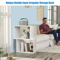 thumbnail image 4 of Gymax 2-tier Wood Bookcase Modern S Shaped Storage Display Rack for Home & Office, 4 of 9