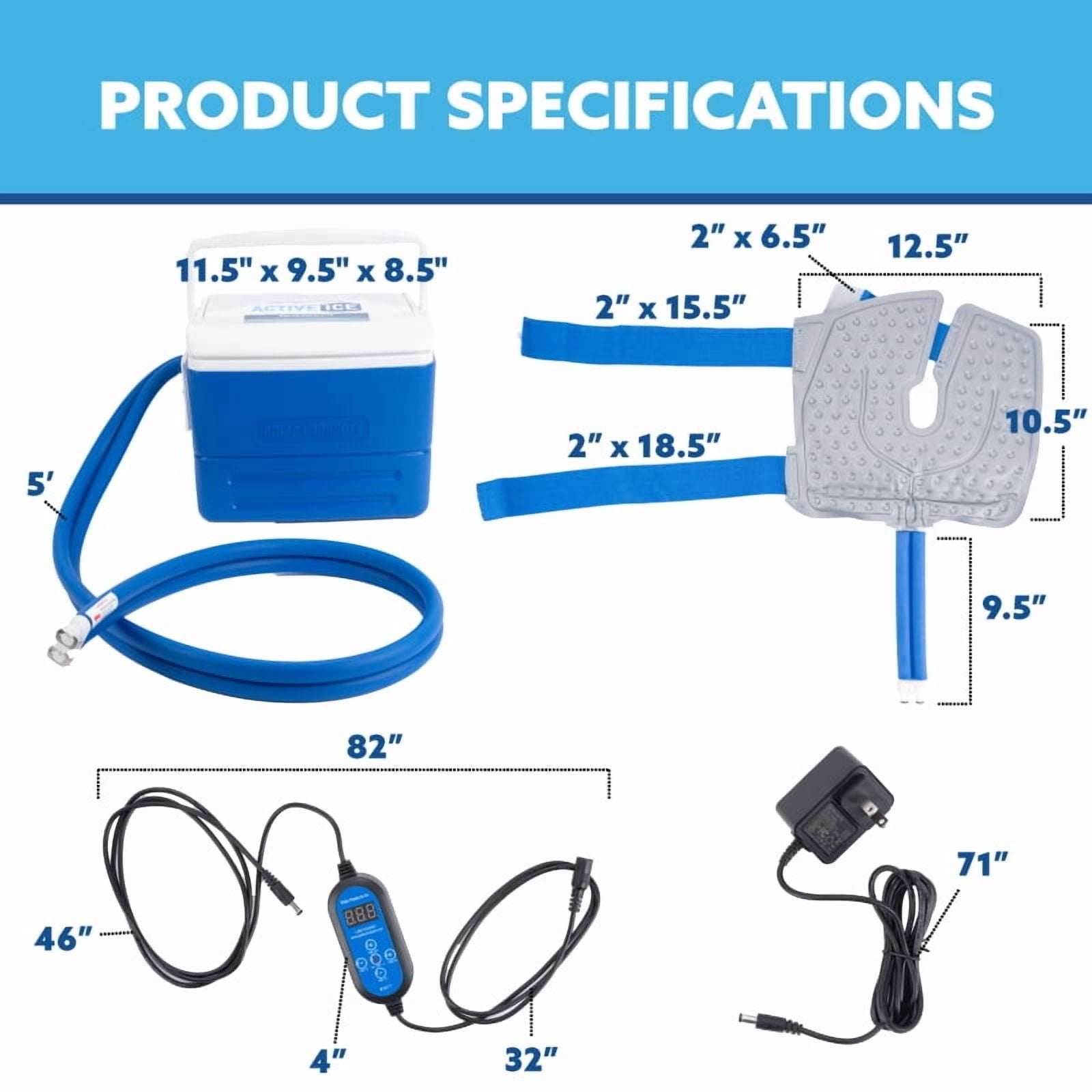 polar products active ice 3.0 knee & joint cold therapy system with digital timer includes knee bladder, 9 quart cooler