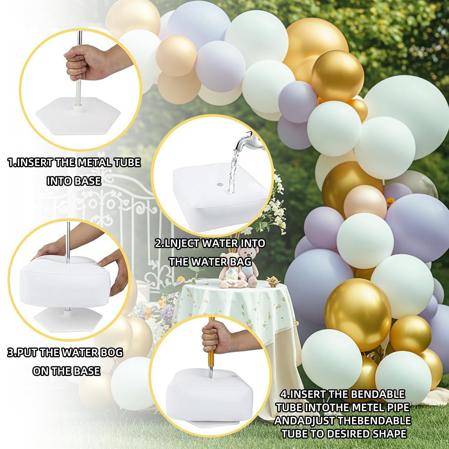 Gold Balloon Arch Stand Kit Party Decoration Supplies