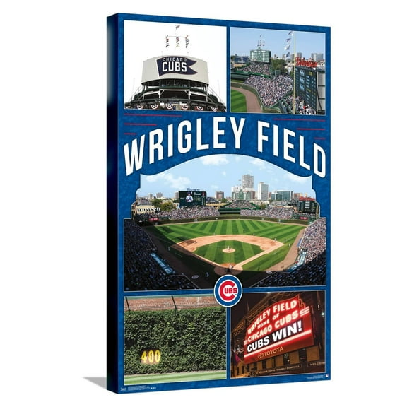 MLB Chicago Cubs - Wrigley Field 17 Canvas Wall Poster, 14.725" x 22.375"