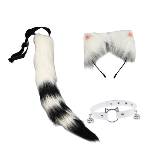 Conjunto de orejas y cola de , accesorios de disfraz para espectáculos de escenario, fiestas y disfraces. Estilo F