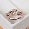 thumbnail image 4 of HeartsAndYou 2ct Round Cut Moissanite Engagement Ring for Women Leaf Accent Design 18k Rose Gold over Silver, 4 of 7