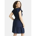 thumbnail image 3 of Time and Tru Women's Crewneck Mini Dress with Pockets, Sizes XS-3XL, 3 of 5