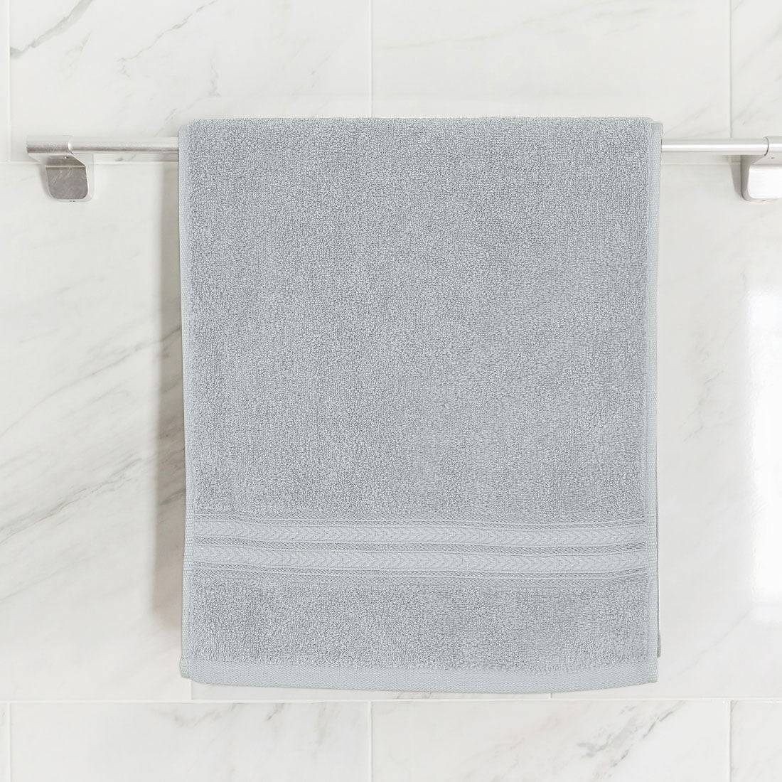 Unique Bargains 6-Pack 100% Cotton Absorbent Bathroom Towel Gray