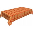 thumbnail image 2 of Table Cloth Rectangle Table Orange Red Tartan Buffalo Plaid Tablecloth - 60x84 Inch Waterproof Stain Resistant Polyester Table Cover for Fall/Winter Thanksgiving Christmas Party Picnic Décor, 2 of 5