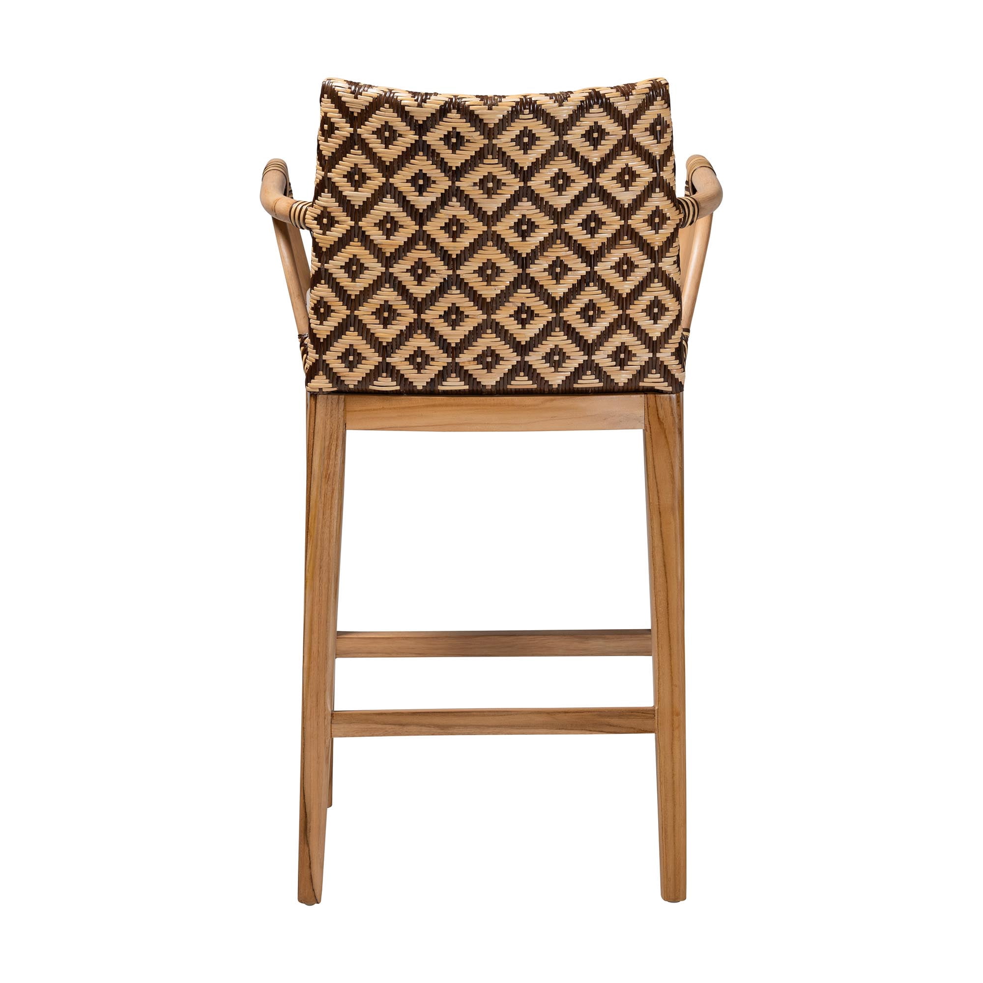 bali & pari Storsel Boho Counter Stool, 25.6" H Counter Height, Natural Brown