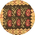 thumbnail image 1 of Ahgly Company Indoor Round Abstract Brown Contemporary Area Rugs, 7' Round, 1 of 4