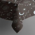 thumbnail image 3 of Brown Star Moon Constellation Pattern Rectangle Tablecloth 60"x84",Waterproof Polyester Rectangle Table Cloth, Wipeable Spillproof Polyester Tablecloth for Dining, Camping, Indoor and Outdoor, 3 of 5