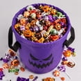 thumbnail image 4 of Halloween Candy Bucket Light Up Pumpkin LED Glowing Basket with Handle for Kids Trick or Treat Party Decor by OVFUIZ, 4 of 7