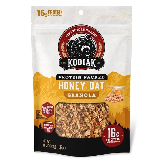 Kodiak Protein-Packed Honey Oat Protein Granola Bag, Ready to Eat, 11 oz