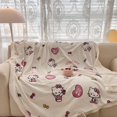 thumbnail image 3 of Sanrio-Manta de felpa de lana de cordero para niños, manta cálida con dibujos animados de Hello Kitty Melody Kuromi Cinnamoroll, regalo de decoración para sofá y dormitorio, 3 of 5