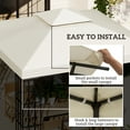 thumbnail image 5 of Outsunny 9.8' x 9.8' Gazebo Replacement Canopy, 2-Tier Top Cover for 9.84' x 9.84' Outdoor Gazebo Models 01 -0153 & 100100-076, Cream (TOP ONLY), 5 of 10