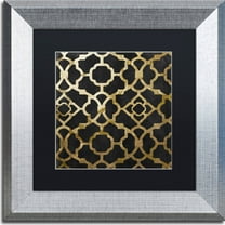 Trademark Fine Art "Moroccan Gold IV" Canvas Art by Color Bakery, Black Matte, Silver Frame