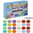 thumbnail image 3 of 24 Pack Dumpling Squishy Toys, Mystery Countdown Calendar Blind Box, Soft Stress Relief Fidget Toys for Kids and Adults, 3 of 9