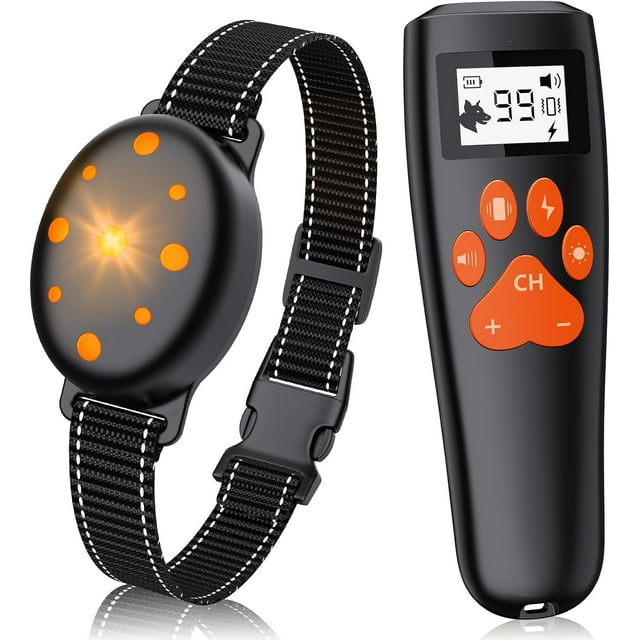 Collar de adiestramiento eléctrico recargable para perros, con alcance remoto de 305 metros, incluye pitido, vibración y descarga eléctrica