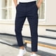 thumbnail image 1 of Pantalones largos para hombre, otoño e invierno, con doble pliegue, color liso, informales, para hombre, 1 of 7
