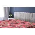 thumbnail image 5 of Ambesonne Tulips Fitted Sheet, Watercolor Floral Boho Print, Queen Size, Dark Coral Olive Green, 5 of 5