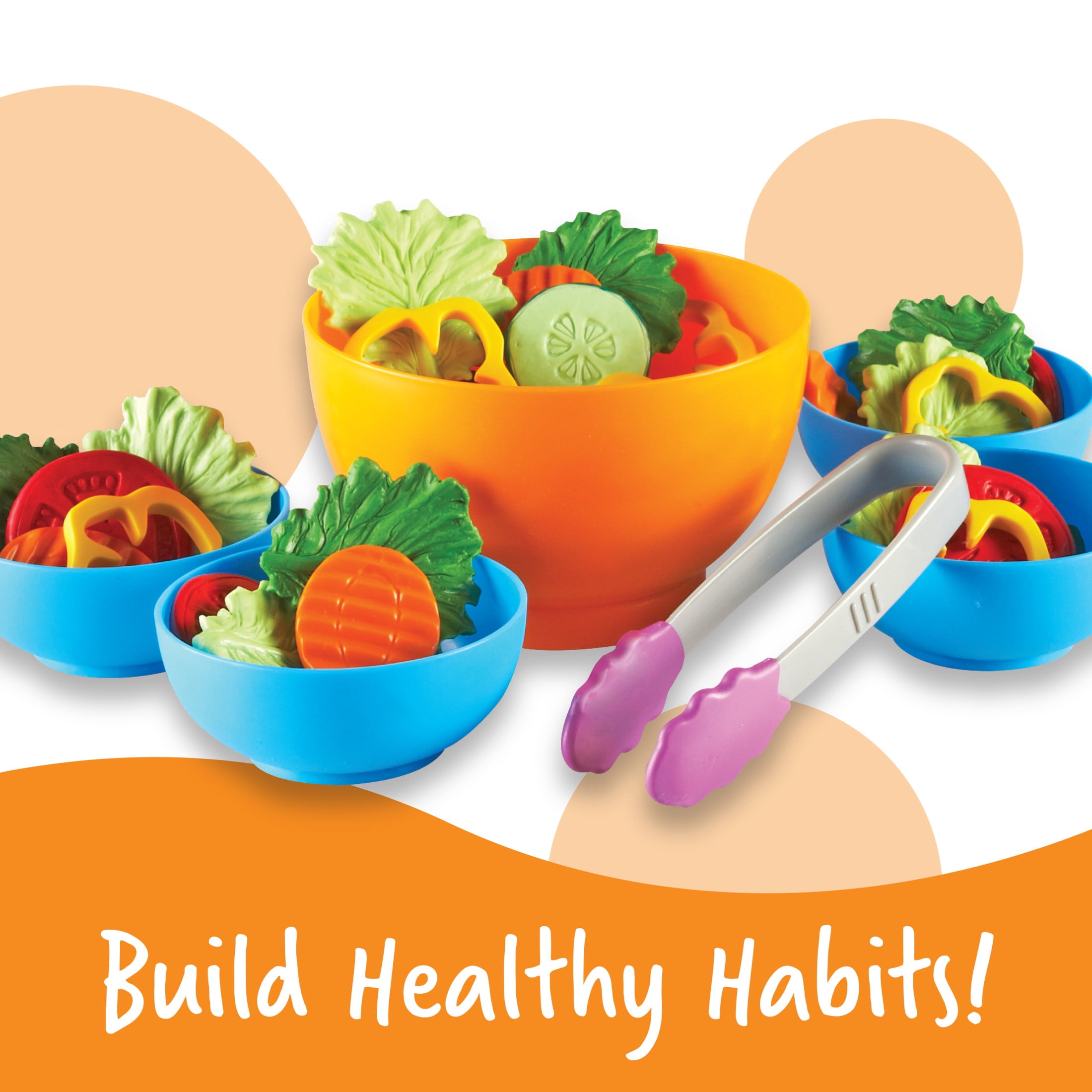 Learning Resources New Sprouts Garden Fresh Salad Playset, Play Pretend Kitchen Activity Preschool Toy for Kids Girls Boys Ages 2 3 4+ Year Old