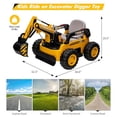 thumbnail image 2 of Maritcute 12V Kids' Ride-On Excavator Digger Truck with Remote Control - Electric Digging Arm, 12V 10Ah Battery, 4x75W Motors, LED Lights, Music, USB, Perfect for Ages 3+, 2 of 6