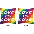 thumbnail image 3 of Throw Pillow Covers Love is Love Rainbow Gay Pride Design Square Pillowcase for Home Decor Sofa Car Bedroom Pillow case 18x18inch, 3 of 6