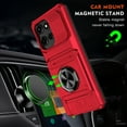 thumbnail image 2 of ShieldFlex for Motorola Moto G (2025) Phone Case with Finger Ring Holder Kickstand, Heavy Duty Shockproof Rugged Protective Case for Moto G 5G 2025, Working with Magnetic Car Phone Mount,Red, 2 of 7