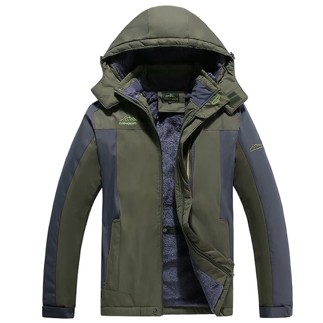Chaqueta de invierno de talla grande con forro polar para exteriores, resistente al frío, de algodón, acolchada, impermeable, resistente al desgaste, para montañismo, esquí y montañismo