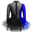 thumbnail image 3 of Sholeno Kids Girls Sparkly Figure Skating Dress Long Sleeve Ballet Tutu Leotard Contemporary Dance Dress Black Blue 10, 3 of 7
