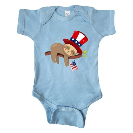 

Inktastic Sleepy Patriotic Sloth Gift Baby Boy or Baby Girl Bodysuit