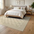 thumbnail image 3 of ODIKA 6'x9' Washable Area Rug Non-Slip, Easy Care, Dining Beige Geometric Motif Neutral Tonal Symmetrical Greek for Family Room, Living Room, Master Bedroom, 3 of 7