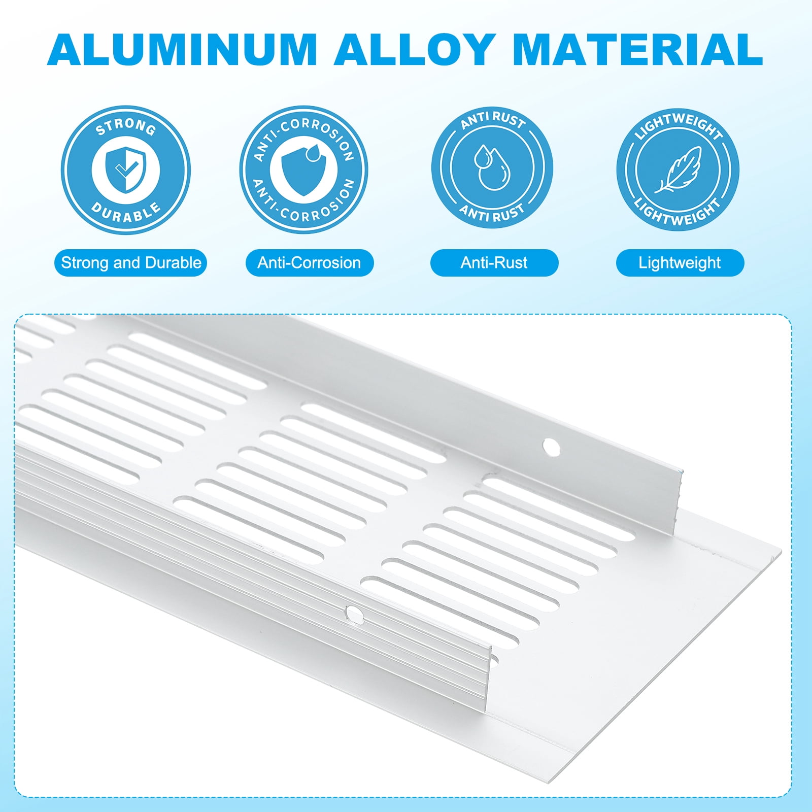 Uxcell 28 x 4 Inch Door Air Vent Cover, 1 Pcs Heavy Duty Grille Ventilation