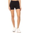 thumbnail image 3 of Women's Casual Stretch Elastic Waist Solid Basic Mini Biker Shorts Pants (Pack of 3), 3 of 4