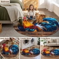 thumbnail image 5 of Farmhouse Rooster Round Area Rug 5Ft Washable Circle Rugs for Living Room Bedroom, Vintage Farm Chicken Sunflower Wooden Non-Slip Carpet Floor Mats Indoor Outdoor Carpet Runner Aesthetic Home Decor, 5 of 8