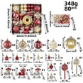 thumbnail image 3 of Christmas Decor, 80 Pack Christmas Ornaments Set, Vintage Christmas Decor, Christmas Ball, Shatterproof Ornaments, for Xmas Tree, Home, Party, Holiday Christmas Decorations, 3 of 7