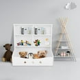 thumbnail image 4 of White Kids Toy Storage Organizer with Kids Bookshelf 3 Tier Nursery Book Shelves Toddler Bookshelf Children's Toy Shelf for Children's Room Playroom Bedroom Kindergarten School (3-Tier White), 4 of 7