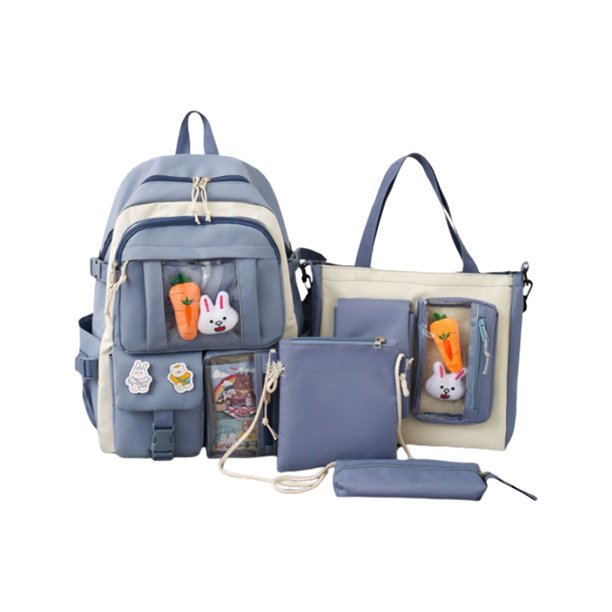 Sonducket escolar multifuncional para estudiantes, bolsas de lona duraderas para escuela, bolso escolar Mochilas azul