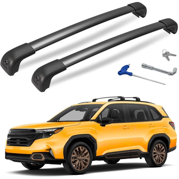 HRT 300 lb Lockable Roof Rack Cross Bars Compatible with 2025-2026 Subaru Forester Sport/Touring, Aluminum Roof Rails Crossbars for Rooftop Cargo Carrier, Luggage, Kayak, Canoe, Bike, Snowboard