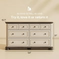 thumbnail image 2 of BELLEZE 31" Drawer Dresser Chest with 6 Drawers, Rustic Wooden Bedside Storage Cabinet Farmhouse Clothes Organizer for Bedroom or Living Room, Antique White, 2 of 7