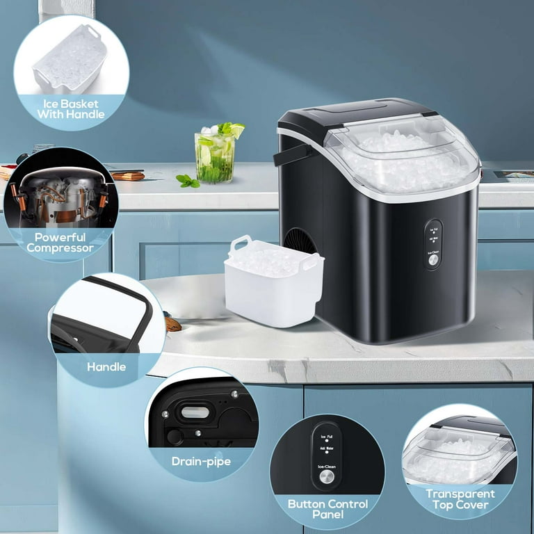 ADNOOM Countertop Ice Maker, Self-Cleaning Ice Machine with Ice Scoop and  Basket, Chewable Ice Ready in 10 Mins, 38 Lbs in 24 Hours, Portable Nugget  Ice Maker Machine for Home/Office/Bar/Rv/Party - Coupon