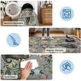 thumbnail image 6 of Nanan 5' Round Area Rug, Washable Cat Botanical Non Slip Stain-resistant Rugs for Dorm Apartment, Soft Foldable Carpet, Gray, 6 of 6