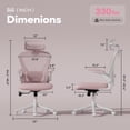 thumbnail image 3 of Ninecer Ergonomic Mesh Office Chair with Memory Foam Seat, Computer Desk Chair with Adjustable Lumbar Support & 3D Headrest, 90°Flip-up Arms, Pink, 3 of 9