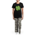 thumbnail image 4 of CafePress - Vintage Lucky 4 Leaf Clover Women's Dark Pajamas - Women's Short Sleeve Print T-Shirt and Pants Dark Cotton Pajama Set, 4 of 7