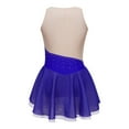 thumbnail image 2 of Yartina Kids Girls Mesh Splice Ballet Dance Tutu Dress Ice Skating Competition Costume Leotard Royal Blue 6, 2 of 7